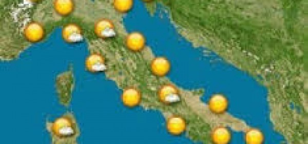 cartina meteo- sole su tutta penisola