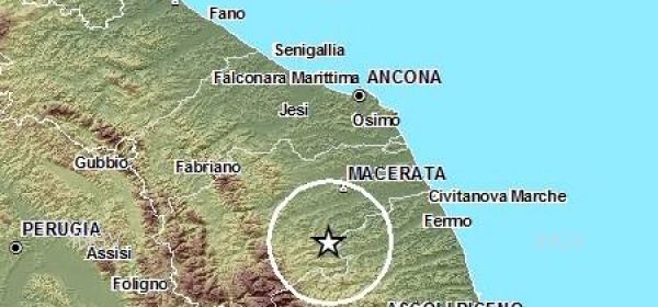 mappa scossa sismica