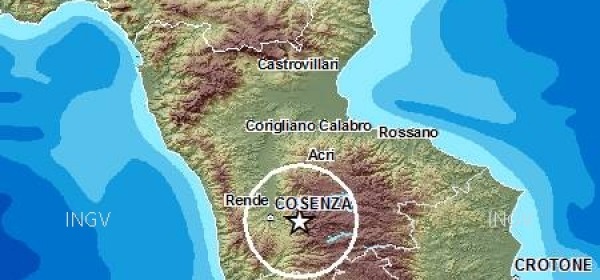 mappa scossa Calabria