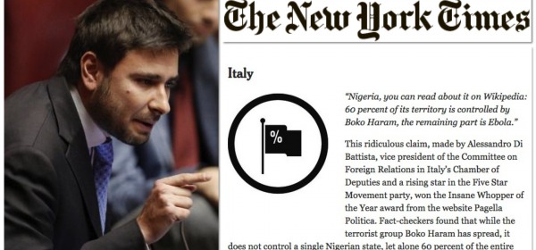 Alessandro Di Battista M5S sul New York Time