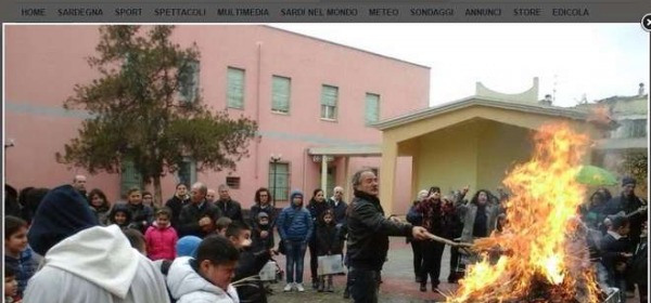 Il falò a Monserrato (Cagliari)