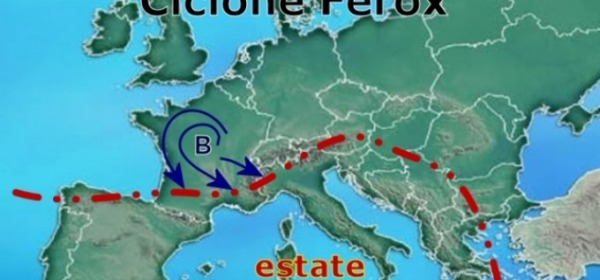 Cartina meteo ciclone Ferox