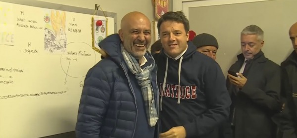 Il Sindaco di Amatrice Sergio Pirozzi con Matteo Renzi