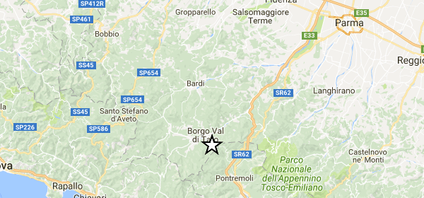 Terremoti registrati dall'INGV