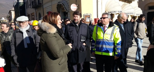 Dario Franceschini in visita a Norcia - foto da twitter