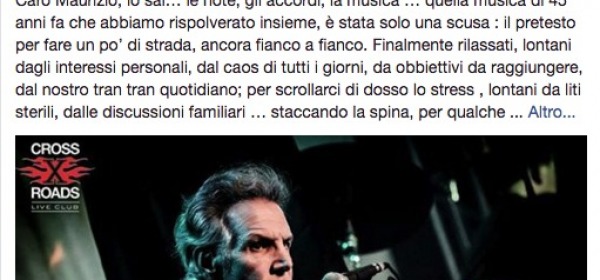 Il post su Facebook di Giampiero Artegiani