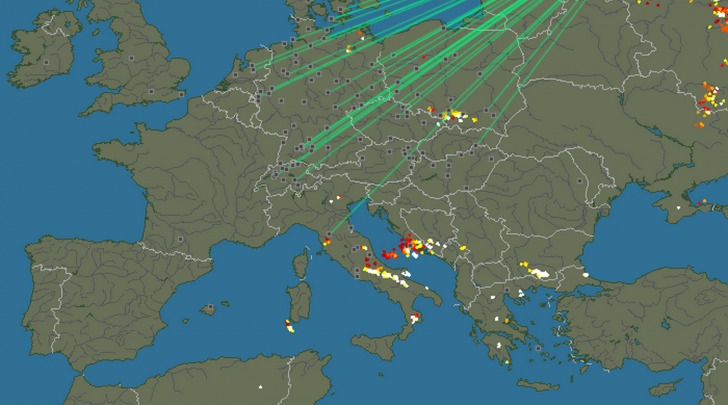 Mappa interattiva fulmini