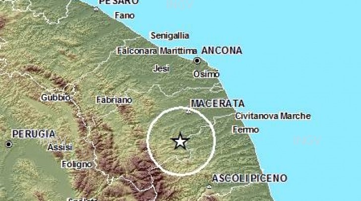 mappa scossa sismica