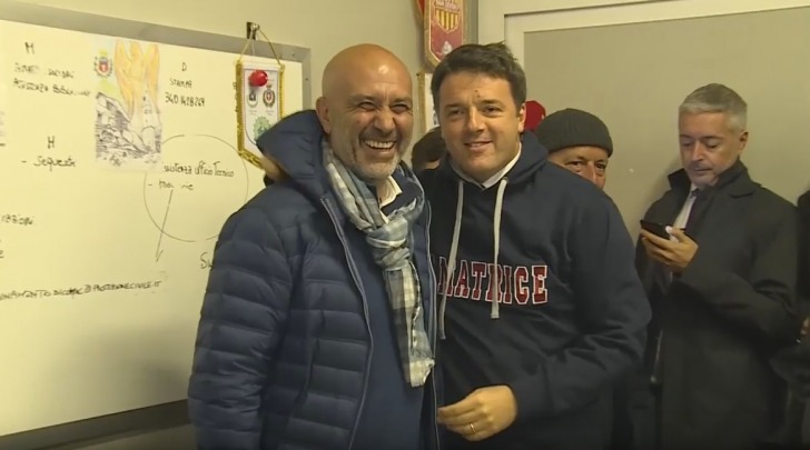 Il Sindaco di Amatrice Sergio Pirozzi con Matteo Renzi